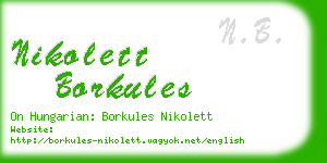 nikolett borkules business card